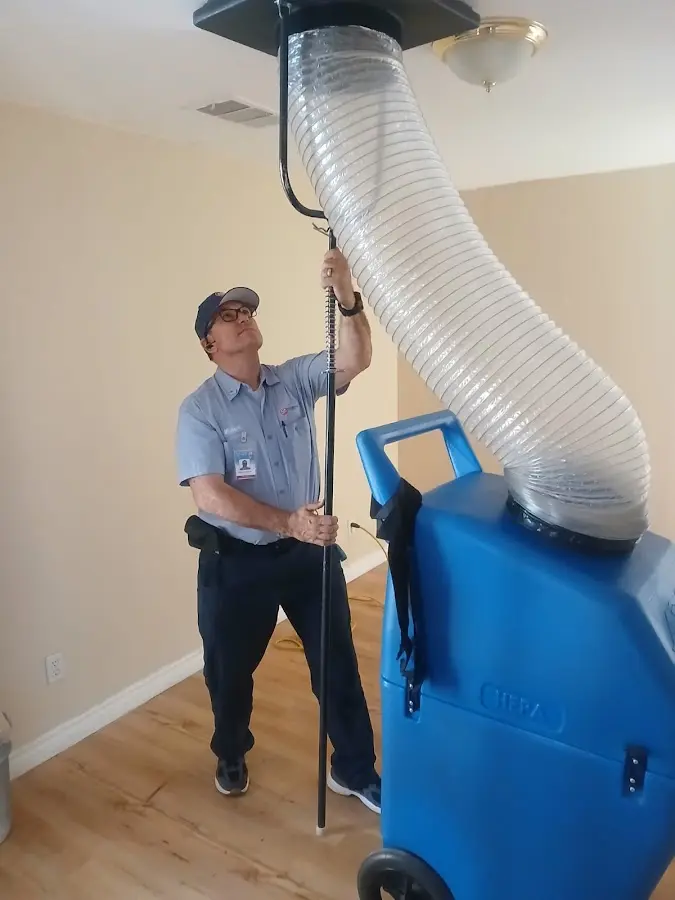 Mini Split Installation technician using HEPA equipment in Clinton